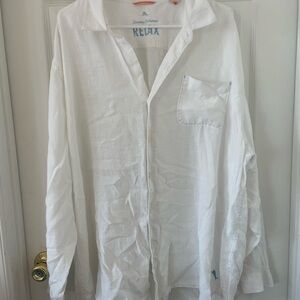Tommy Bahama White Linen Relaxed Button-Down Shirt